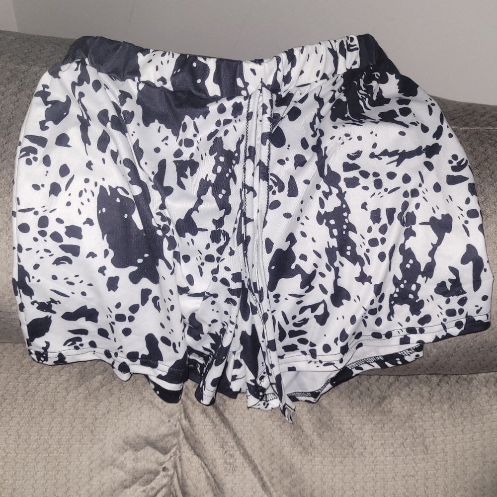 Dalmatian print drawstring shorts Women Medium